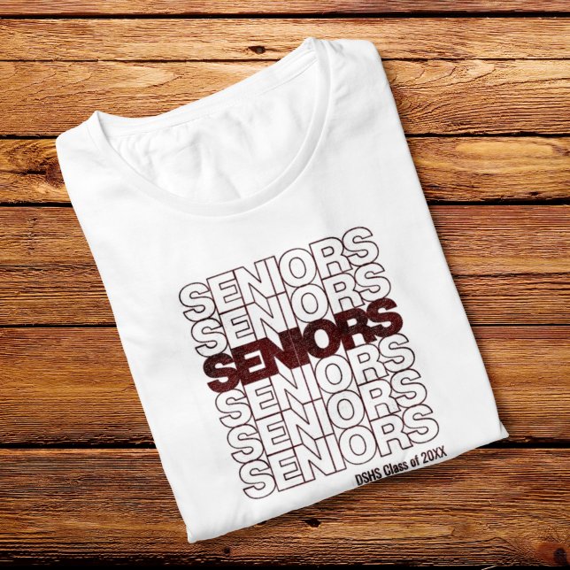 T-shirt Maroon Seniors Seniors Seniors (Créateur téléchargé)