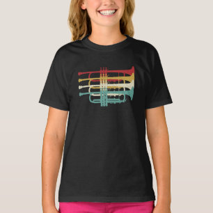 T-shirt Marquage Bande Trumpet Player Retro Design