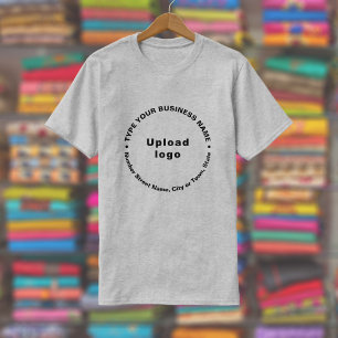 T-shirt Marque commerciale en Motif rond Texte sur gris