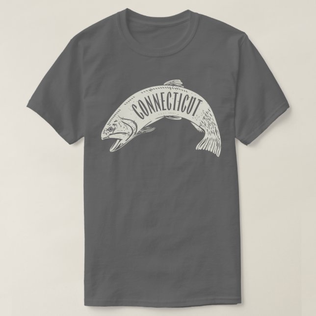 T-shirt Marque de mot-symbole poisson Connecticut (Design devant)
