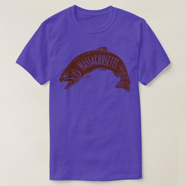 T-shirt Marque de mots du Massachusetts Fish (Design devant)