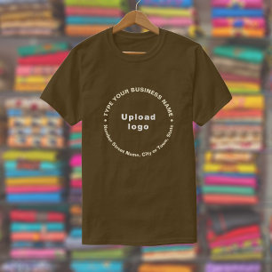 T-shirt Marque d'entreprise en Motif rond Texte sur Brown