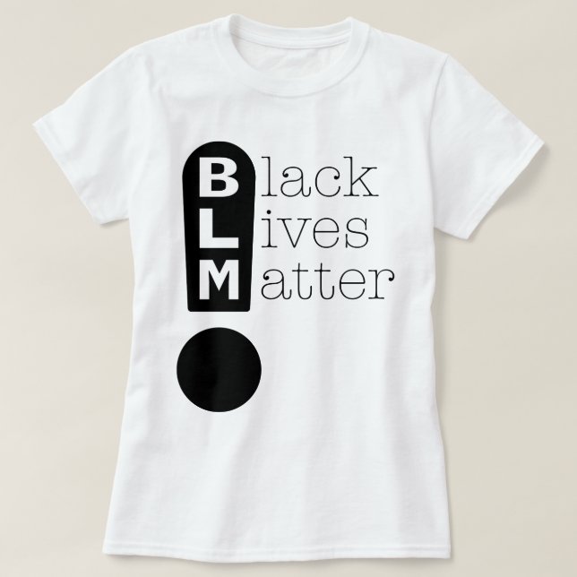 T-shirt Marque d'exclamation BLM soutenant Black Lives Mat (Design devant)