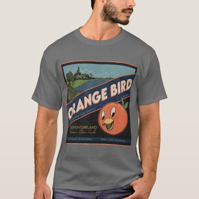T-shirt Marque d'oiseau orange Citrus (Devant)