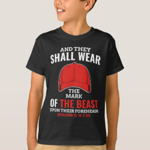 T-shirt Marque Drôle Anti Trump De La Bête Rouge Casquette