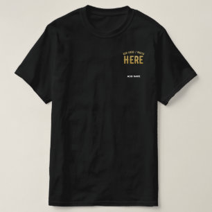 T-SHIRT MARQUE ÉLEVÉE NOIRE PERSONNALISABLE MODERNE ÉLÉGAN