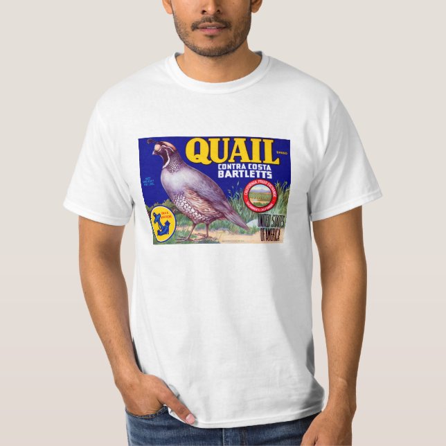 T-shirt Marque Quail Contra Costa Bartletts (Devant)