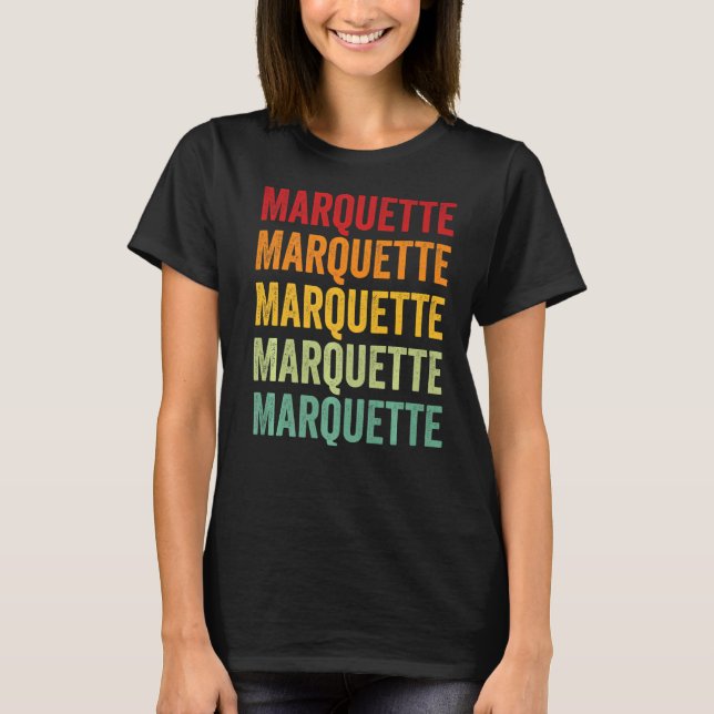 T-shirt Marquette County Wisconsin Rainbow Text (Devant)