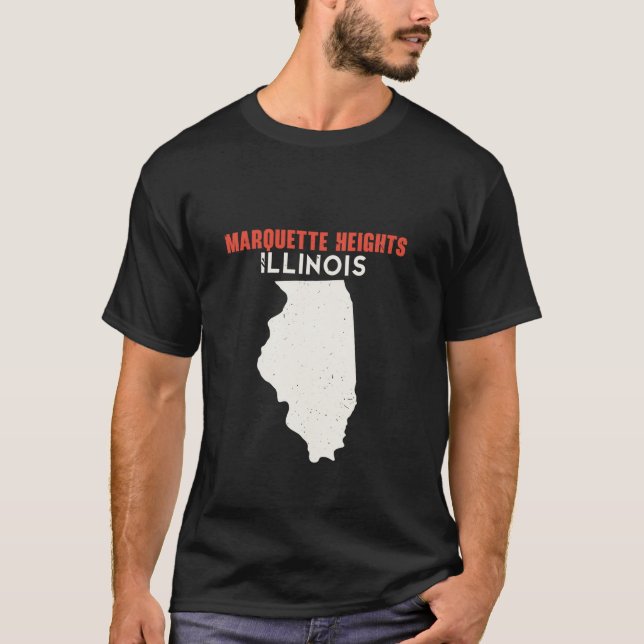 T-shirt Marquette Heights Illinois USA State America Trade (Devant)