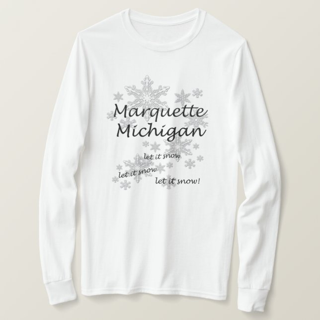 T-shirt Marquette Michigan Snowflake Dames (Design devant)