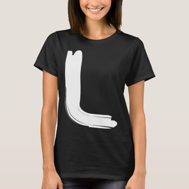 T-shirt Marqueur d'alphabet lettre L blanc gras créatif (Devant)