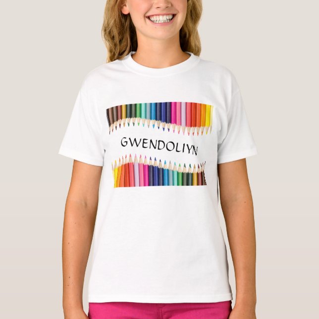 T-shirt Marqueurs Multicolores Cute Personnalisés (Devant)