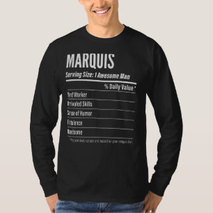 T-shirt Marquis Taille du service Nutrition Étiquette Calo