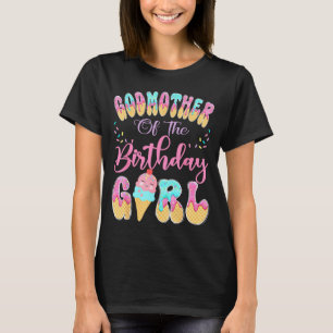 T-shirt Marraine de la fille d'anniversaire glace douce dr