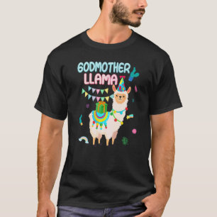 T-shirt Marraine du thème d'anniversaire Lama Alpaca Incro