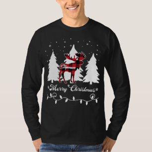 T-shirt Marraine Élan Buffalo à Carreaux Rouges de Noël