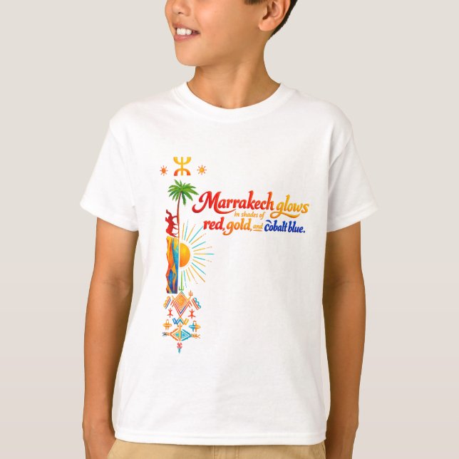 T-shirt Marrakech Brille – Tee-shirt d'art marocain vibran (Devant)