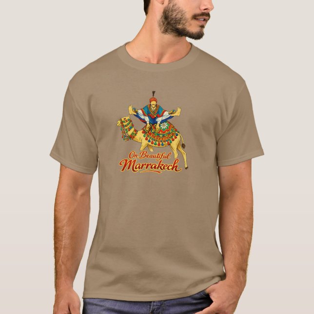 T-shirt Marrakech Maroc Design Vibrant Voyage Art (Devant)