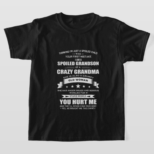 T-shirt marre Grandson Grandma mot art (Poser)