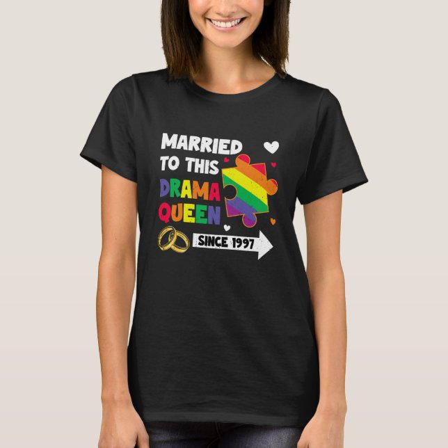 T-shirt Married Since 1997 LGBT Wedding Lesbian Gay Couple (Devant)