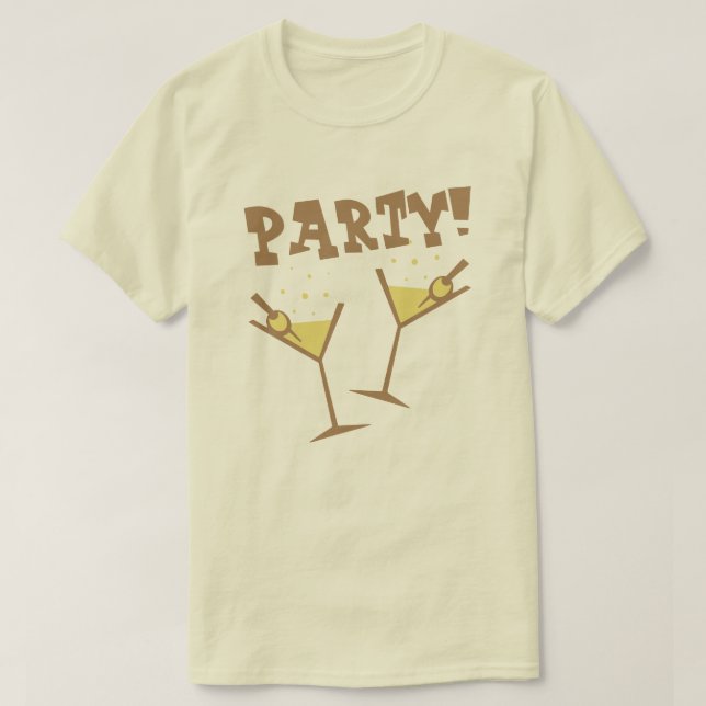 T-Shirt Marron Boissons de Fête Rétro (Design devant)