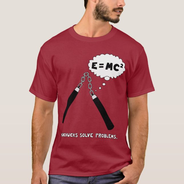T-shirt marron de Nunchucks (Devant)