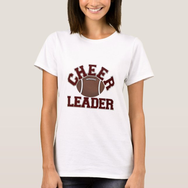 T-shirt marron de pom-pom girl du football (Devant)