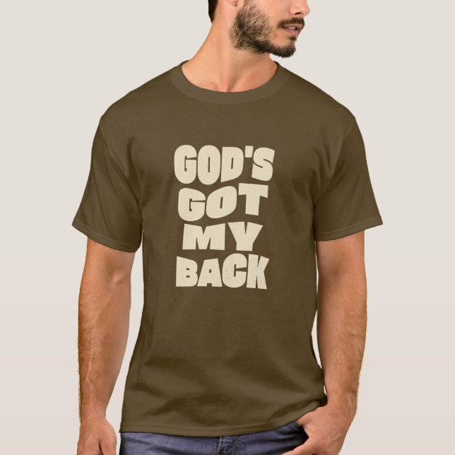 T-Shirt marron Dieu est derrière moi (Devant)