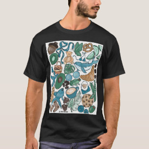 T-shirt Marron, Vert, et Bleu