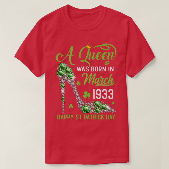 T-shirt Mars 1933 90e anniversaire Joyeux Saint Patrick's  (Design devant)