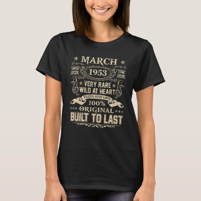 T-shirt Mars 1953 70 ans 70e anniversaire (Devant)