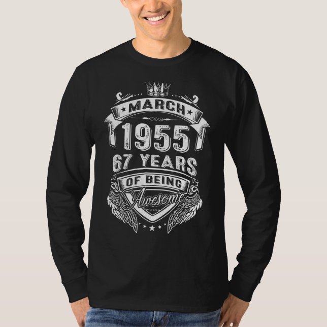T-shirt Mars 1955 67 Ans D'Être Impressionnant (Devant)