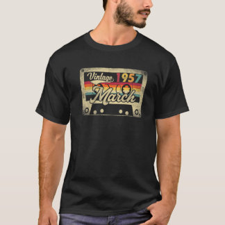 T-shirt Mars 1957 65E Cadeau Anniversaire 65 Ans Vintage