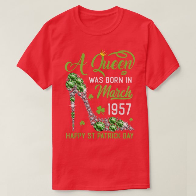 T-shirt Mars 1957 66e anniversaire Joyeux St Patrick's Day (Design devant)