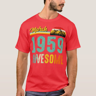 T-shirt Mars 1959 Chemise Cadeau Anniversaire Vintage Mars