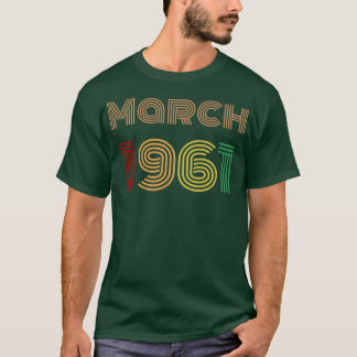 T-shirt Mars 1961 Anniversaire Conception Vintage