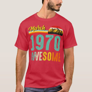 T-shirt Mars 1970 Birthday Gift Shirt Vintage Mars 1970