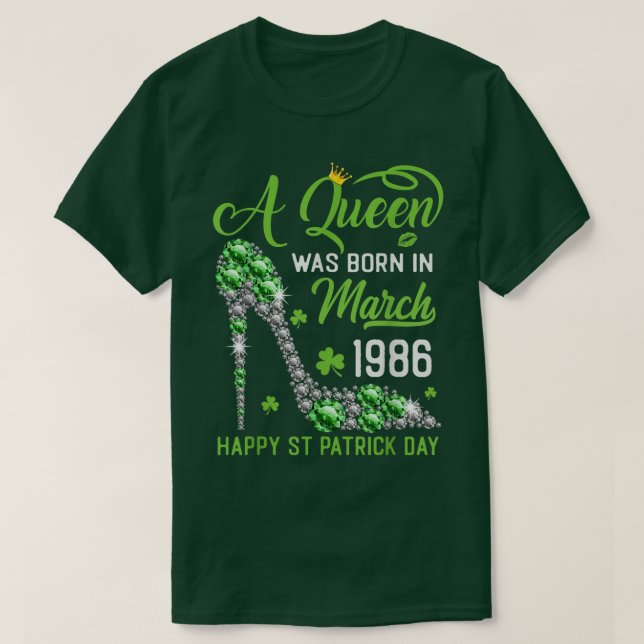 T-shirt Mars 1986 37e anniversaire Joyeux Saint Patrick's  (Design devant)