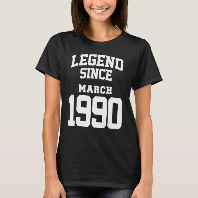 T-shirt Mars 1990 33e anniversaire Légende 33 ans (Devant)