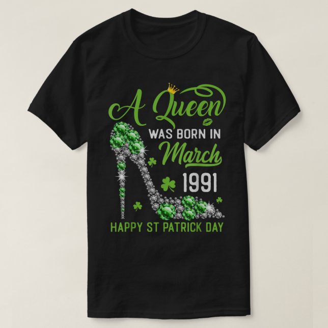 T-shirt Mars 1991 32e anniversaire Joyeuse St Patrick's Da (Design devant)