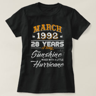 T-shirt Mars 1992 - Cadeaux de mariage de 28 ans