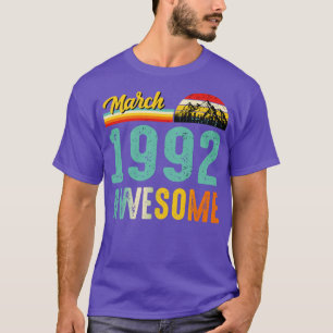 T-shirt Mars 1992 Chemise cadeau d'anniversaire Vintage ma