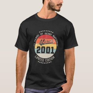 T-shirt Mars 2001 21E Anniversaire Cadeau 21 Ans Être Awes