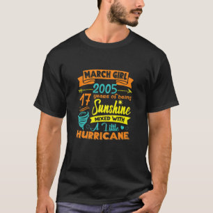 T-shirt Mars 2005 17 Ans Soleil Mélangé Avec Hurrique