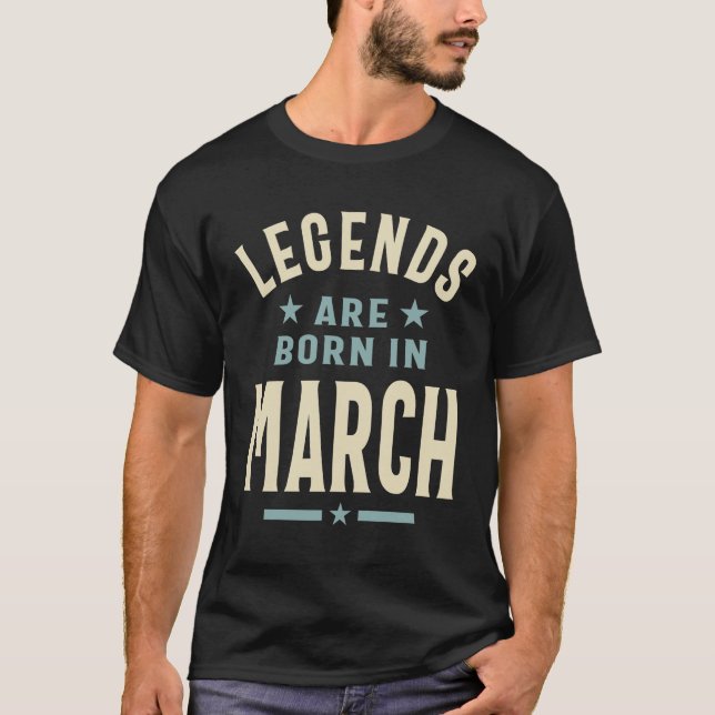 T-shirt Mars Anniversaire Cadeaux Légendes Sont Nés En Mar (Devant)