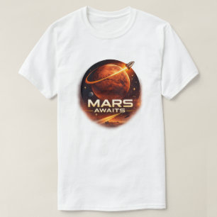 T-shirt Mars attend une exploration spatiale futuriste
