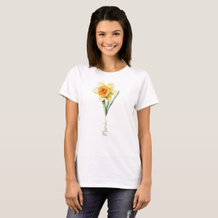 T-shirt Mars Daffodique Fleur du mois de naissance