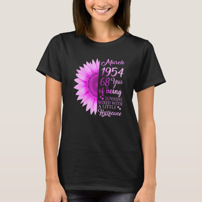 T-shirt Mars Fille 1954 68 ans 68e anniversaire (Devant)