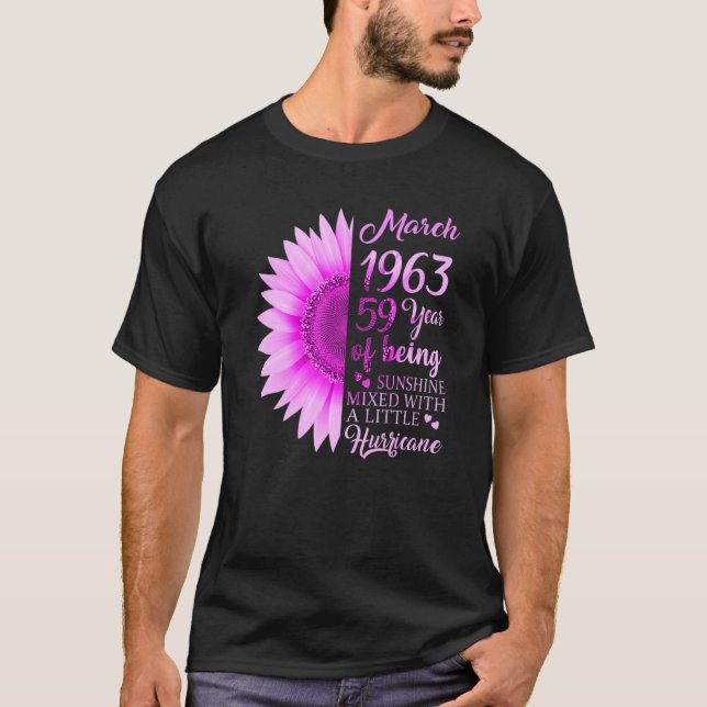 T-shirt Mars Fille 1963 59 ans 59e anniversaire (Devant)