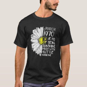 T-shirt Mars Fille 1970 51 Ans 51E Anniversaire Cadeau